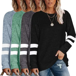 Women's Crewneck Sweatshirts Long Sleeve Sweaters Tunic Tops