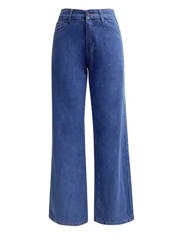 Women’s High Waist Washed Straight Leg Jeans