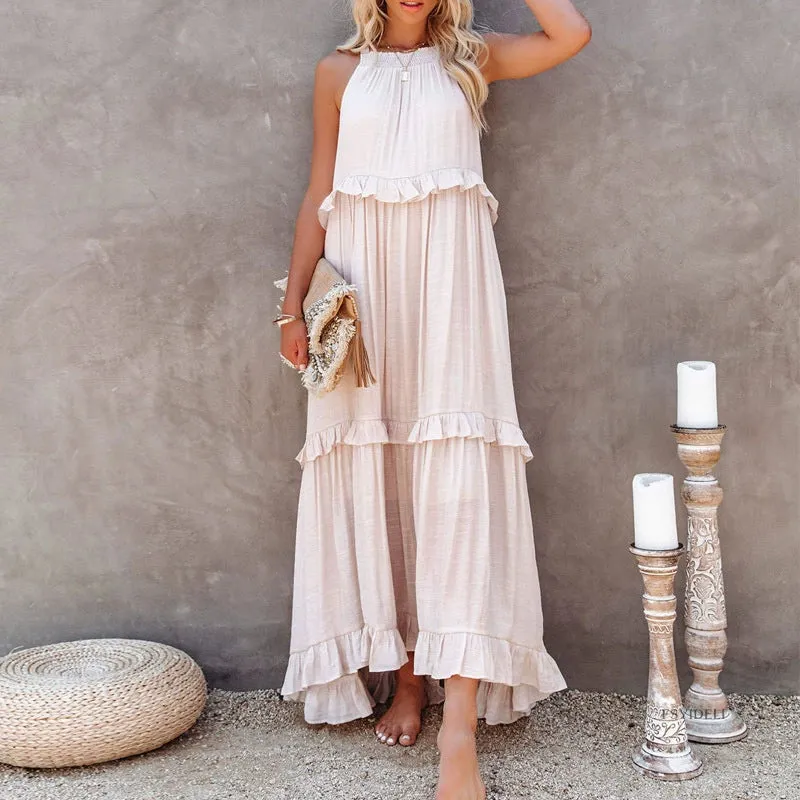 Women's Sleeveless Long Summer Dress New Cake Skirt Dress